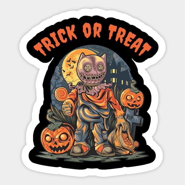 Trick or Treat Sticker by Iskapa